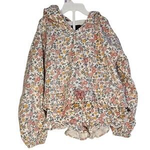 NIcole Miller Sport Floral hoodie ruffle short outfit set size 7/8